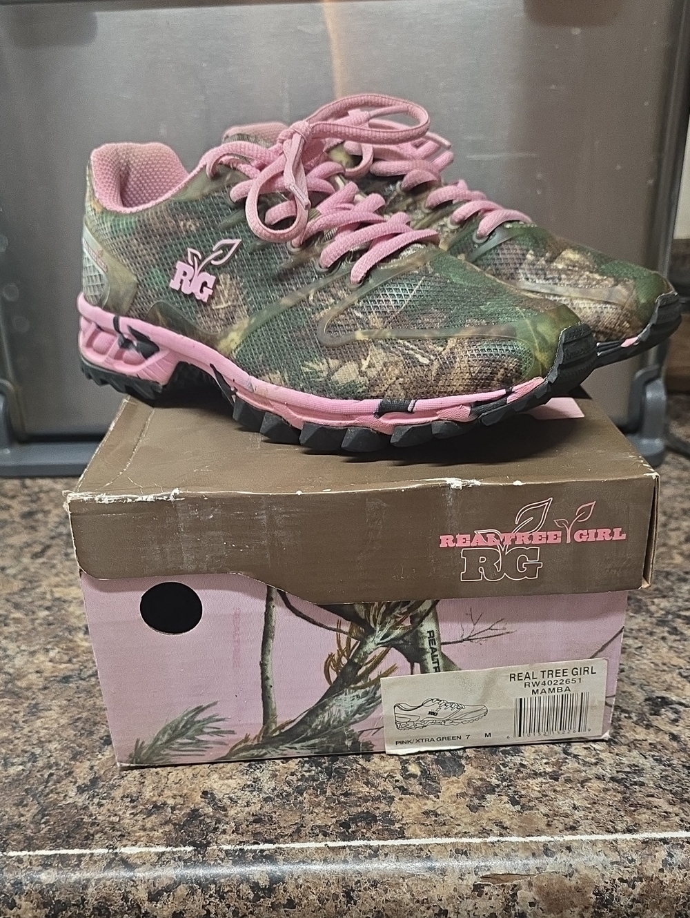 Realtree  Camouflage Sneakers with Pink Trim